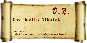 Davidovits Nikolett névjegykártya