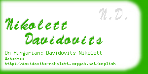 nikolett davidovits business card